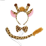 Kids Giraffe Cosplay Costume Set Animal Ears Tail Bow Tie Tutu Skirt Fancy Adult Child Props Halloween Party Carnival Birthday