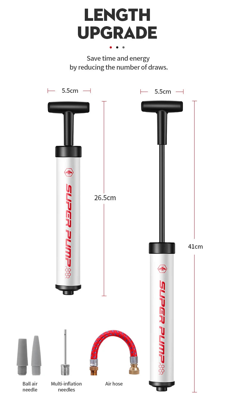 Xunting Pedal MTB Bicycle Pump MTB Bike Ball Air Pump Inflator Schrader Bicycle Pumps Compact Inflation Accessories for Swimming