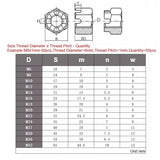 GB58 Fine Thread Carbon Steel Black M8~M42 Slotted Round Lock Hexagon Head Hex Slotted Castle Crown Nut Hexagon Slotted Nuts