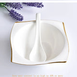 Ceramic Square Plates and Bowl Set Dinner Set Plates and Dishes Bone Porcelain Tableware Phnom Penh Cutlery Kitchen Accessories