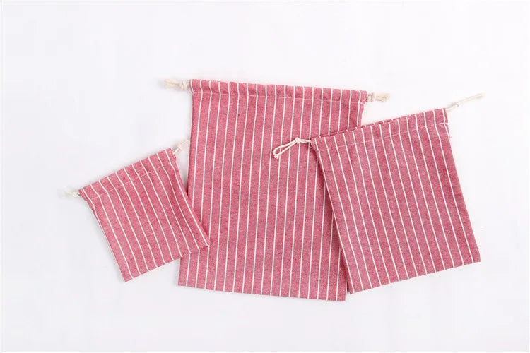 Cotton Linen Drawstring Cosmetic Bag Christmas Gift Package Makeup Storage Bags for Travel Wedding