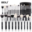 BEILI Black Makeup brushes set Professional Natural goat fiber hair brushes Foundation Powder Contour Eyeshadow make up brushes