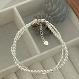 925 Sterling Silver Pearl Bracelet for Women, French Bracelets, Blue Crystal, Wedding Party Jewelry, Luxury Designer, Fashion 