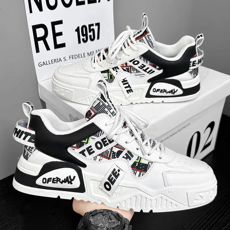 Casual Fashion Leather Sneakers New Skateboard Men's Shoes Outdoor Running Sports Shoes Hiking Tennis Platform Luxury Footwear
