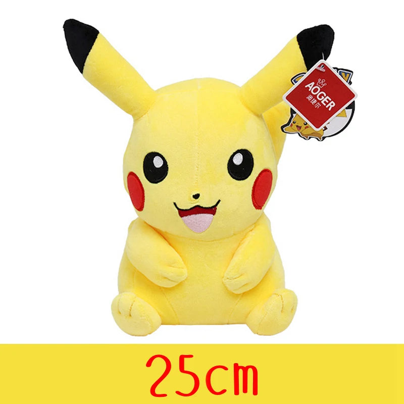 Peluche de Pokémon de alta calidad con etiqueta, dibujo animado de Pikachu, Charmander, Squirtle, Bulbasaur, muñeco de peluche, regalo para niños.