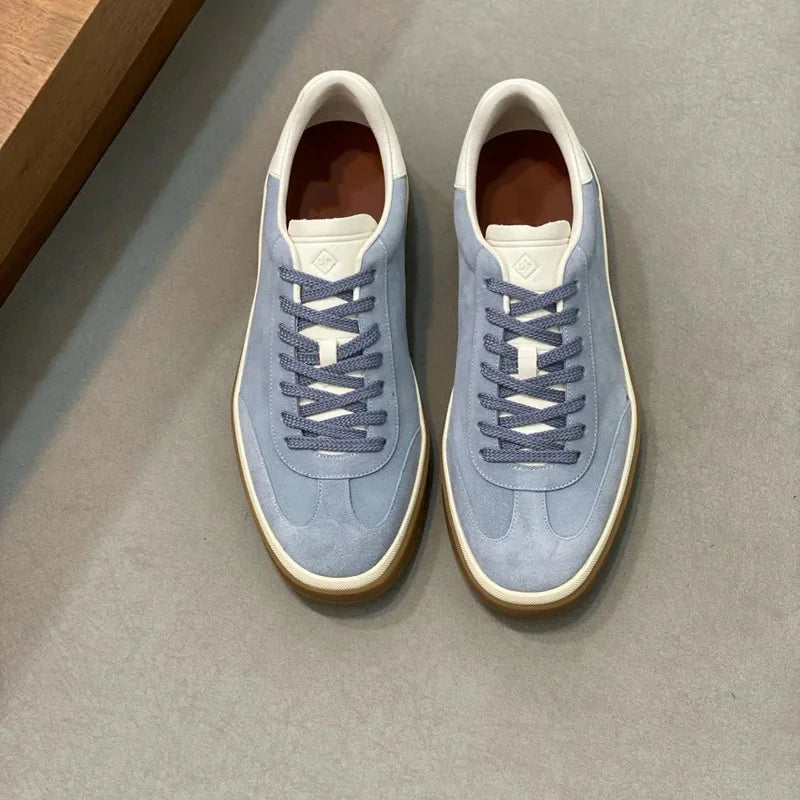 Classic Leisure Sport Board Shoes Men's Couple British Simple Match Dequn White Shoes Flat Heel Breathable Cement Ground