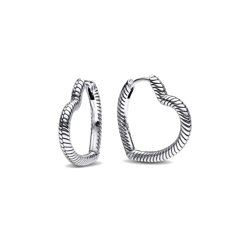 2024 New 925 Silver Plated Double Hoop Earrings For Women Butterfly Sun Moon Heart DIY Accessories 