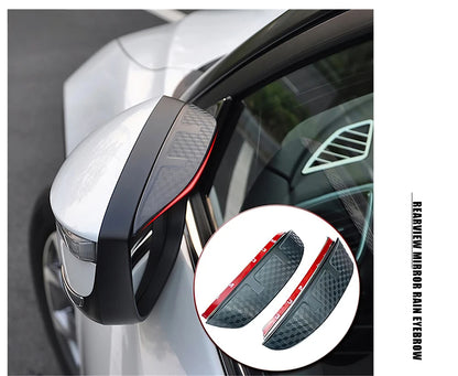 2Pcs Car Rearview Mirror Rain Eyebrow Rain Shield Snow Guard Sun Visor Auto Rear View Shade Protector Rainproof Blades Sticker