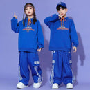 Boys Hip Hop Pullover Street Dance Cargo Pants Girls High Collar Sweatshirt Outfits Kids Jazz Sport Clothes Set Child Streetwear