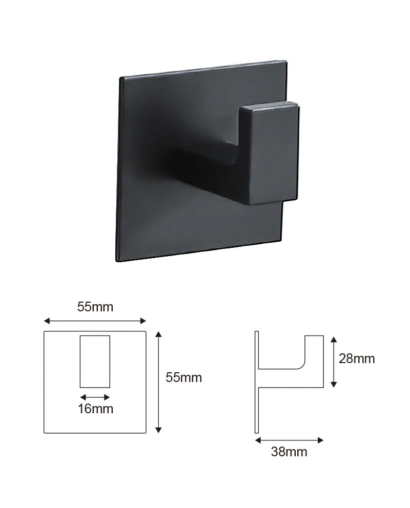 Black Self-Adhesive Wall Hooks For Hanging Keys Clothes Hanger Door 3M Robe Hook Coat Rack Towel Holder Bathroom Accessories