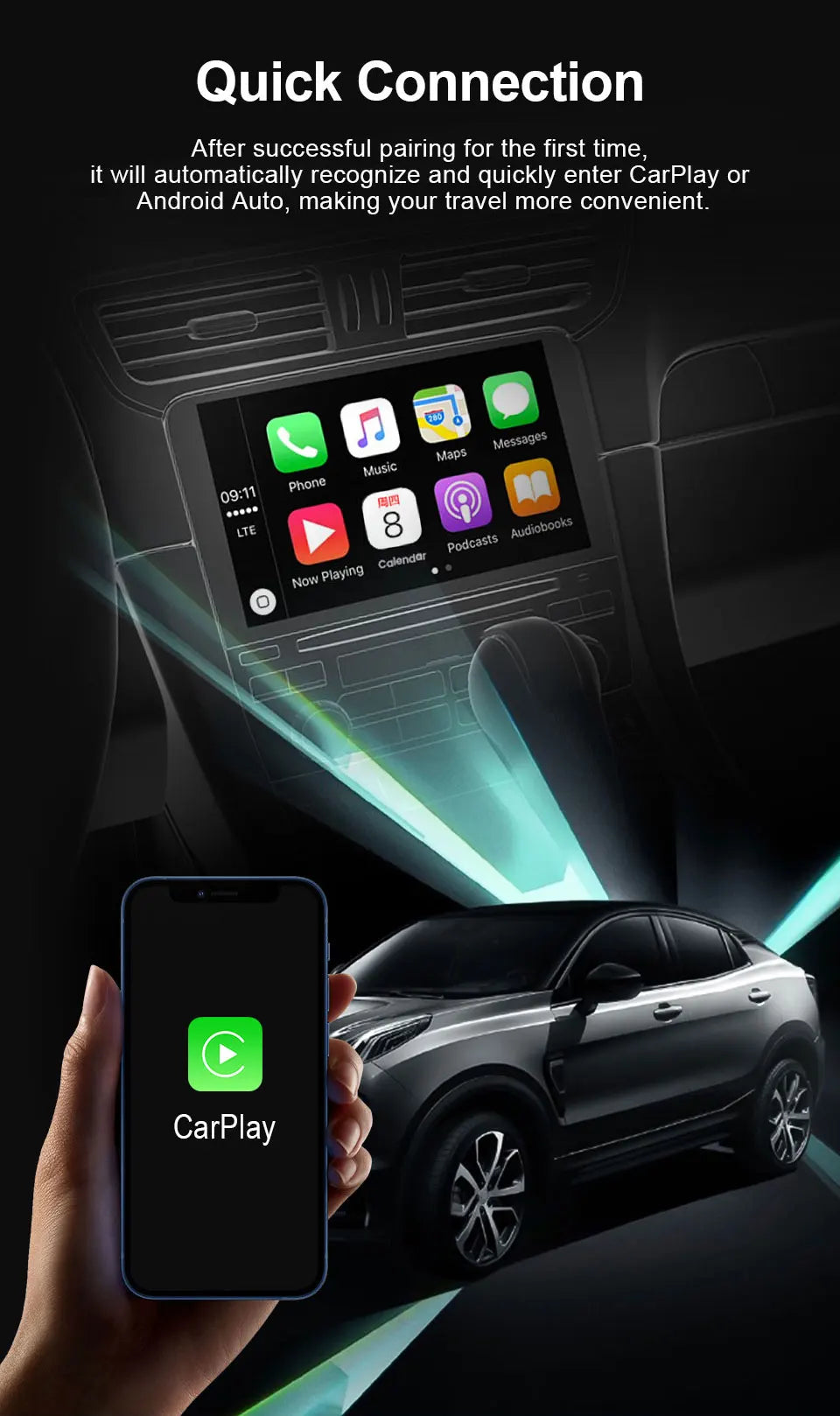 2026 New! 2-in-1 Mini Wireless Adapter Seamlessly Enable Carplay & Android Auto Plug & Play For Most Vehicle Models