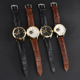 Orient Double Lion Watch Japanese Fully Automatic Mechanical Watch Hollowed Out Business Men's Watch Leather Strap
