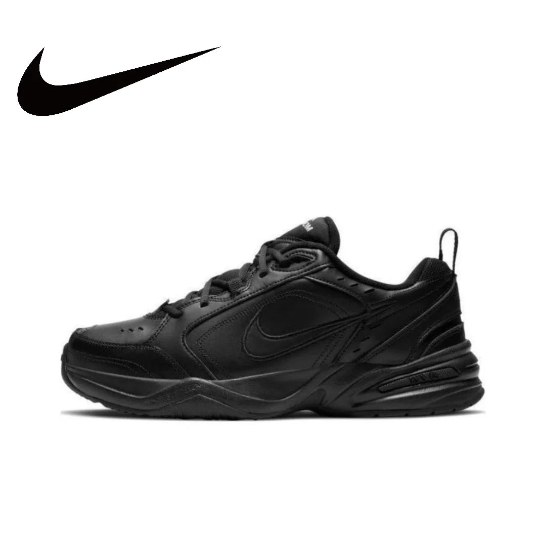 Zapatillas Nike Air Monarch 4 Low para hombre y mujer, clásicas, retro, informales, cómodas y acolchadas, blancas y plateadas.