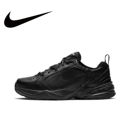 Zapatillas Nike Air Monarch 4 Low para hombre y mujer, clásicas, retro, informales, cómodas y acolchadas, blancas y plateadas.