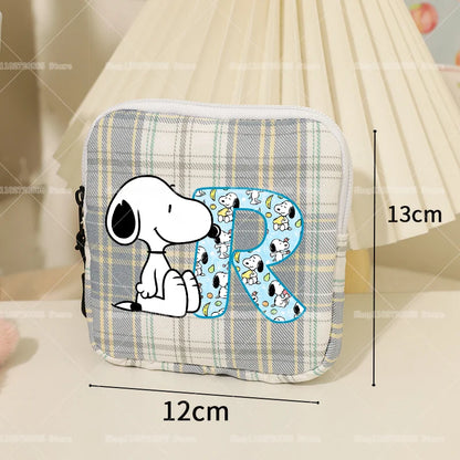 Snoopys Storage Bag Women Large-capacity Lipstick Sanitary Napkin Storage Bag Cute Anime Travel Portable Simple Girls Coin Purse