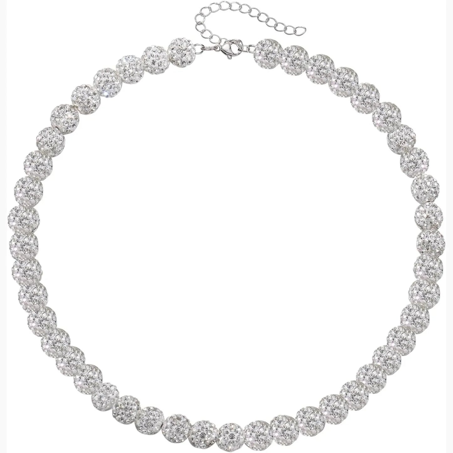 Collar de cadena de cuentas de béisbol para hombre, colección Shiny Ice, collar de béisbol, regalo para niños, amantes de los equipos de béisbol, 45 cm 