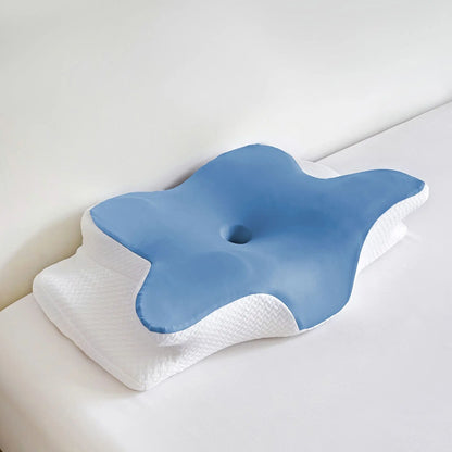 2026 New Solid Color Special-shaped Horn Pillow, Butterfly Pillow Memory Cotton Slow Rebound Neck Protection Sleep Pillow