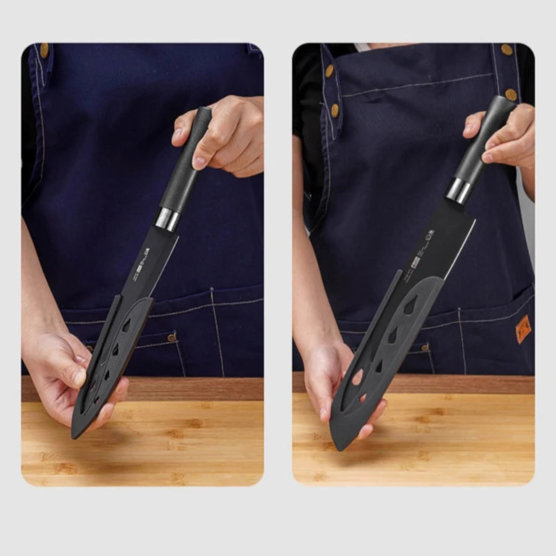 PLYS-Juego de cuchillos de cocina a prueba de herrumbre, herramienta de cocina de 3 piezas de acero inoxidable, cuchillo de Chef profesional, pelador de frutas