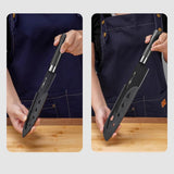 PLYS-Juego de cuchillos de cocina a prueba de herrumbre, herramienta de cocina de 3 piezas de acero inoxidable, cuchillo de Chef profesional, pelador de frutas