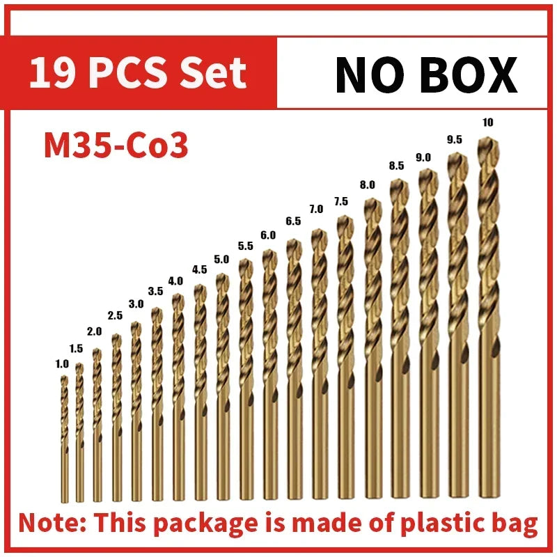 Cobalt High Speed Steel Twist Drill Bit M35 Stainless Steel Tool Set Of Drills Accessories For Metal Stainless Steel Drilling