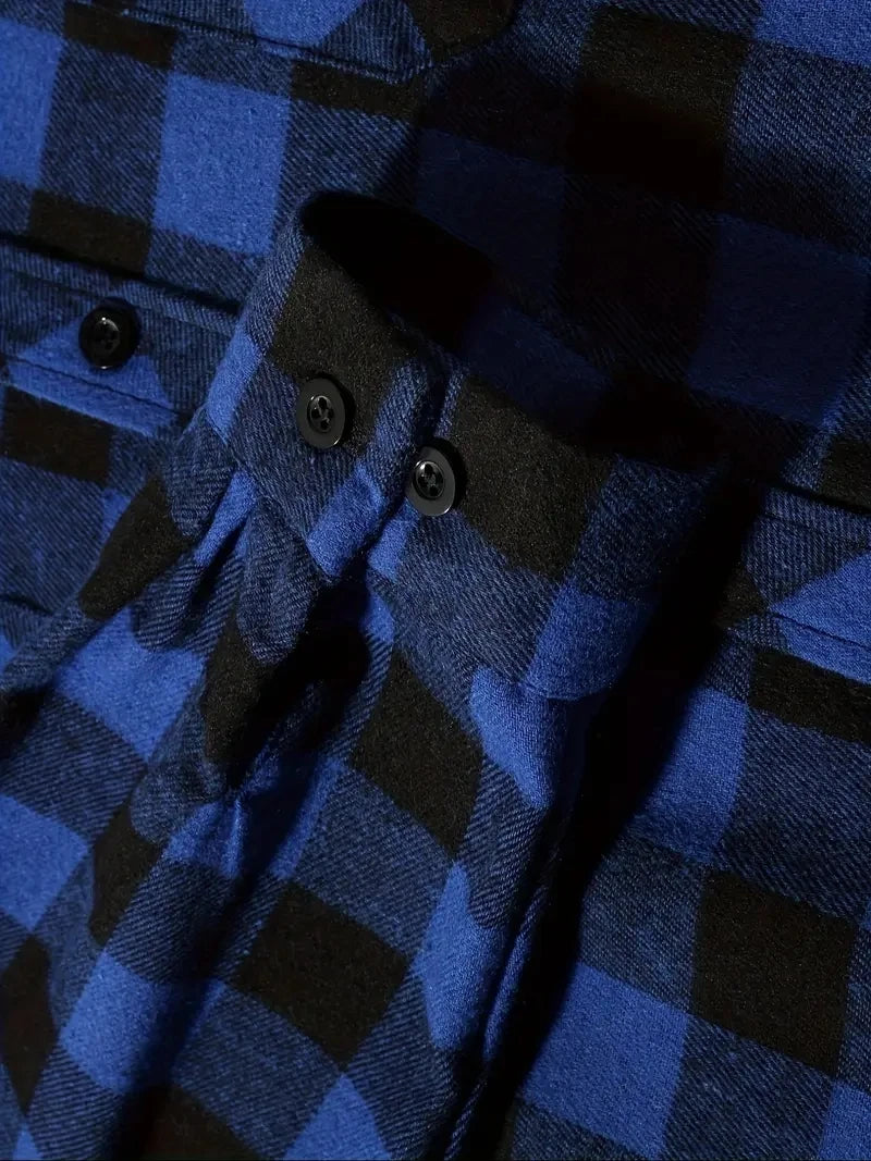 Camisa a cuadros con capucha de moda juvenil para hombre, camisa de manga larga ajustada, camisa informal de viaje para parejas, camisa deportiva para hombre, chaqueta