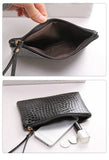 Women Black Cosmetic Bag Zipper Small Makeup Bag Traveling Neceser Ladies Cosmetics Clutch Purse Toiletry Organizer Case Pouch