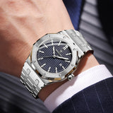 BINBOND Sturdy Stainless Steel Strap Quartz Wristwatches for Men Luxury Luminous Waterproof Auto Date Accurate Men's Watch Reloj