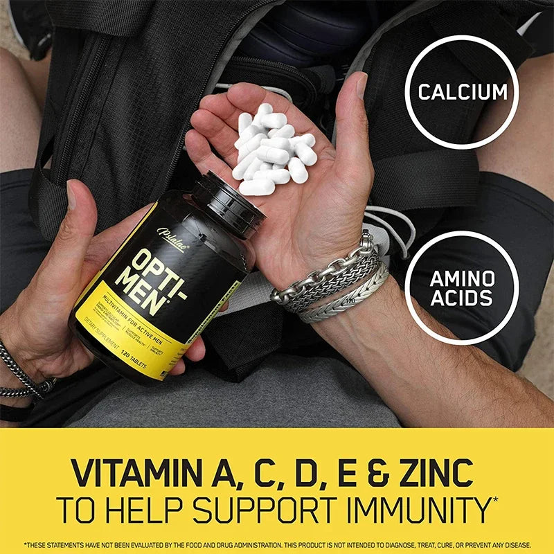 Opti-Men, Vitamin C, Zinc & Vitamins D, E, B12, for Immune Support Supplement, Men's Daily MultivitaminSupplement