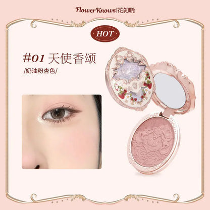 Flower Knows Unicorn Embossed Blush Palette Long Lasting and Easy To Apply Matte Natural Brightening Swell Blush Makeup Maquiage