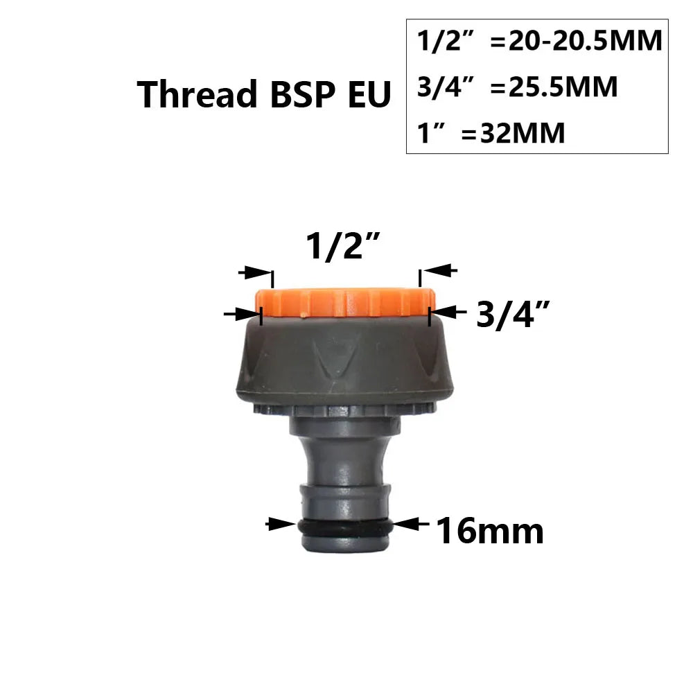 Conector rápido para manguera de jardín, acoplador de tubería de 1/2, 3/4 y 1 pulgada, conector de agua de parada, junta de reparación de 16/20/32 mm, accesorio para sistema de riego