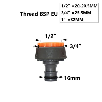 Conector rápido para manguera de jardín, acoplador de tubería de 1/2, 3/4 y 1 pulgada, conector de agua de parada, junta de reparación de 16/20/32 mm, accesorio para sistema de riego