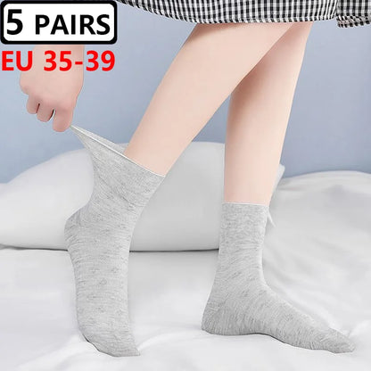 5 Pairs Plus Size EUR 45-50 Prevent Varicose Veins Socks Mens Diabetics Patients Cotton Loose Mouth Sock Man Women Comfort Meias