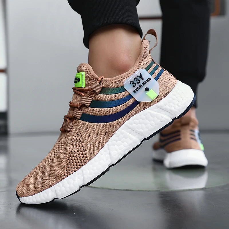 Men's Casual Sneakers Summer Breathable Sport Shoes Lightweight Outdoor Mesh Running Shoes Athletic Jogging Tennis Walking Shoes