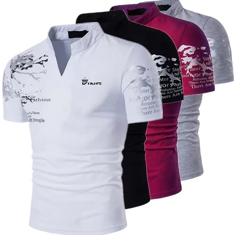 Camisa polo masculina camisa de golfe estampas gráficas com decote em v ao ar livre rua manga curta impressão roupas esportes moda streetwear designer