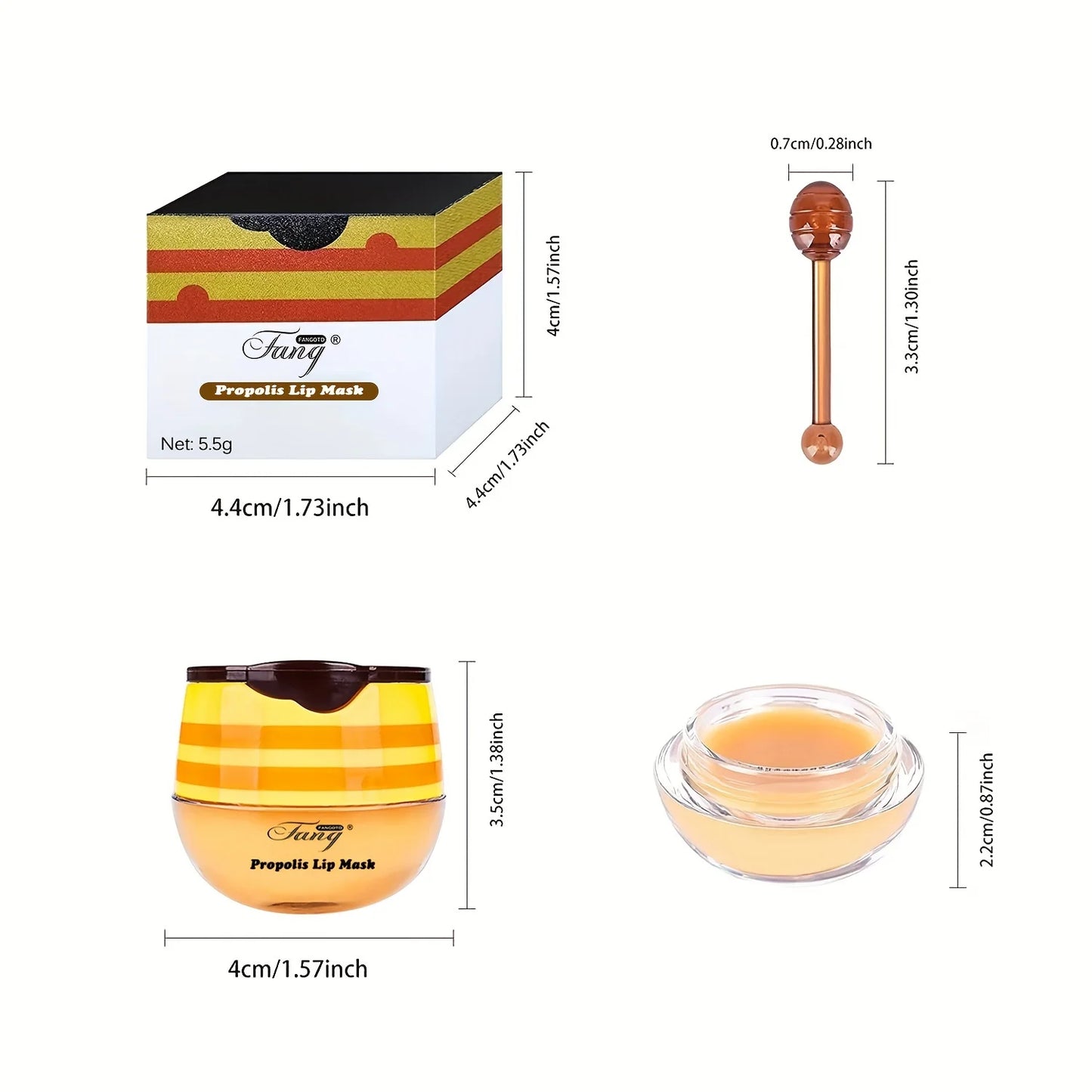 Paquete de 2 bálsamos labiales de abeja, exfoliantes, hidratantes, previenen la sequedad y las grietas, mascarilla labial para dormir y reduce las líneas de expresión. 