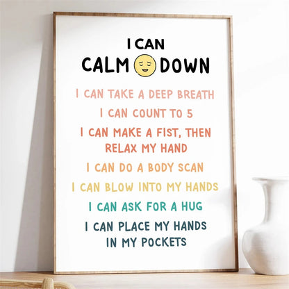 Mental Health Poster Encouragement Prints Calm Corner Canvas Painting Therapy Wall Art Picture Classroom Home Decoration