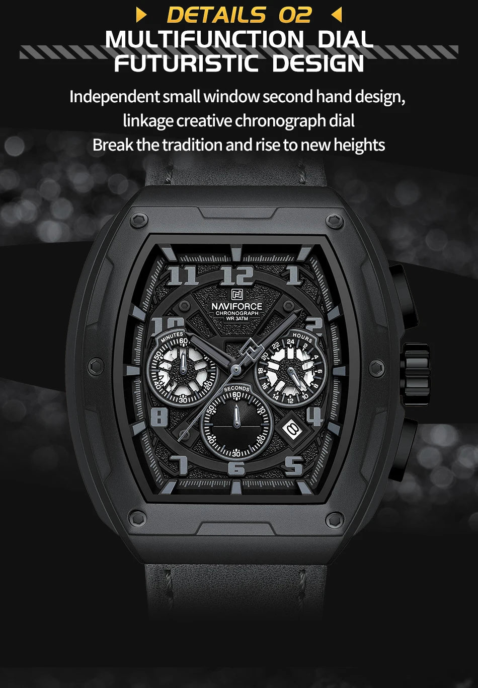 NAVIFORCE Luxury Brand Men's Sports Watch Quartz 24-Hour Chronograph Waterproof Male Wristwatches Date Display Clock Reloj Hombre