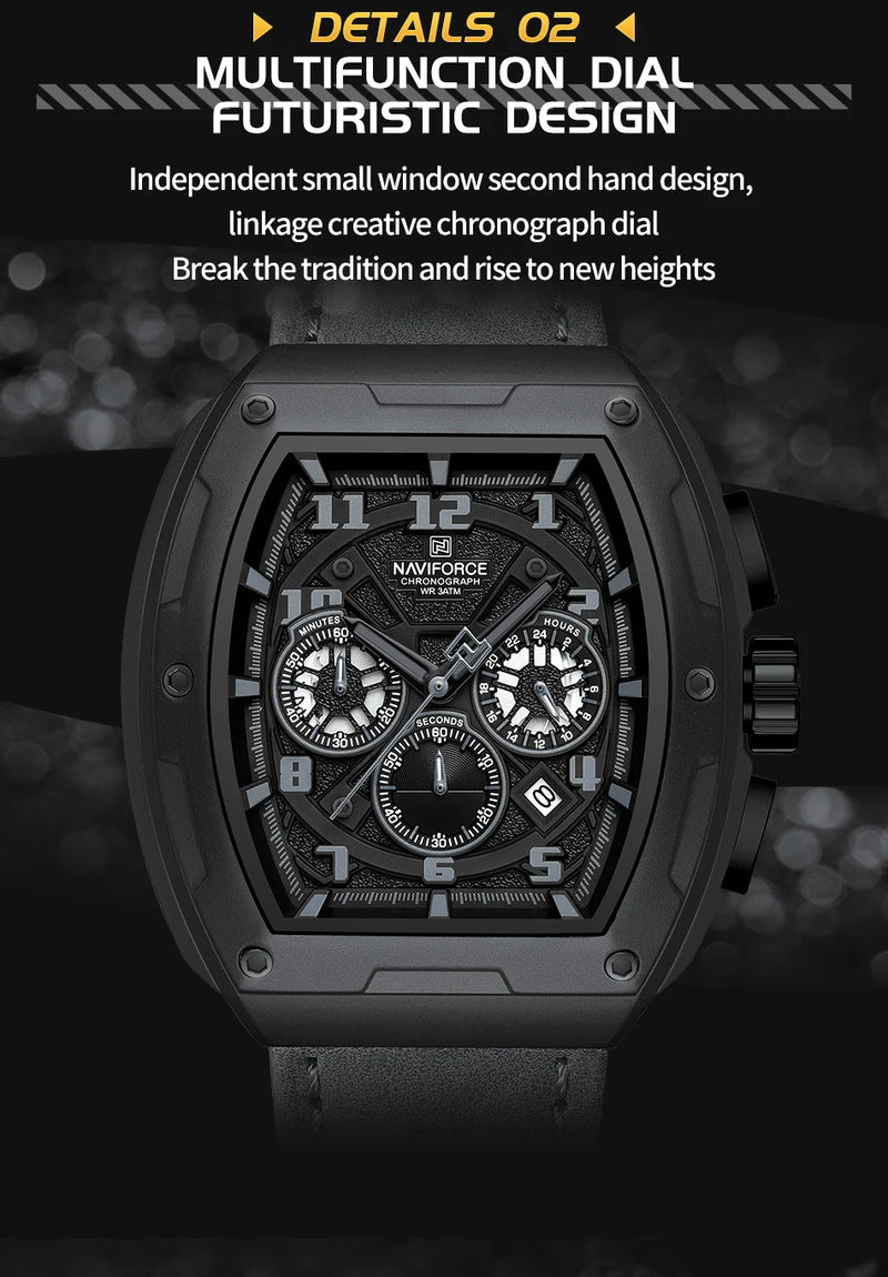 NAVIFORCE Luxury Brand Men Sports Watch Quartz 24 Hours Chronograph Waterproof Male Wristwatches Date Display Clock Reloj Hombre