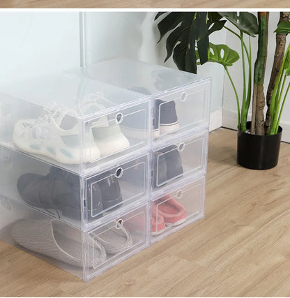 6pcs/set Antioxidant shoe cabinet High Transparent slippers sneakers storage shoes box dustproof shoe organizer box