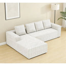 Cloud-shaped corner sofa with L-shaped chaise lounge, suitable for living room and bedroom, no assembly required.