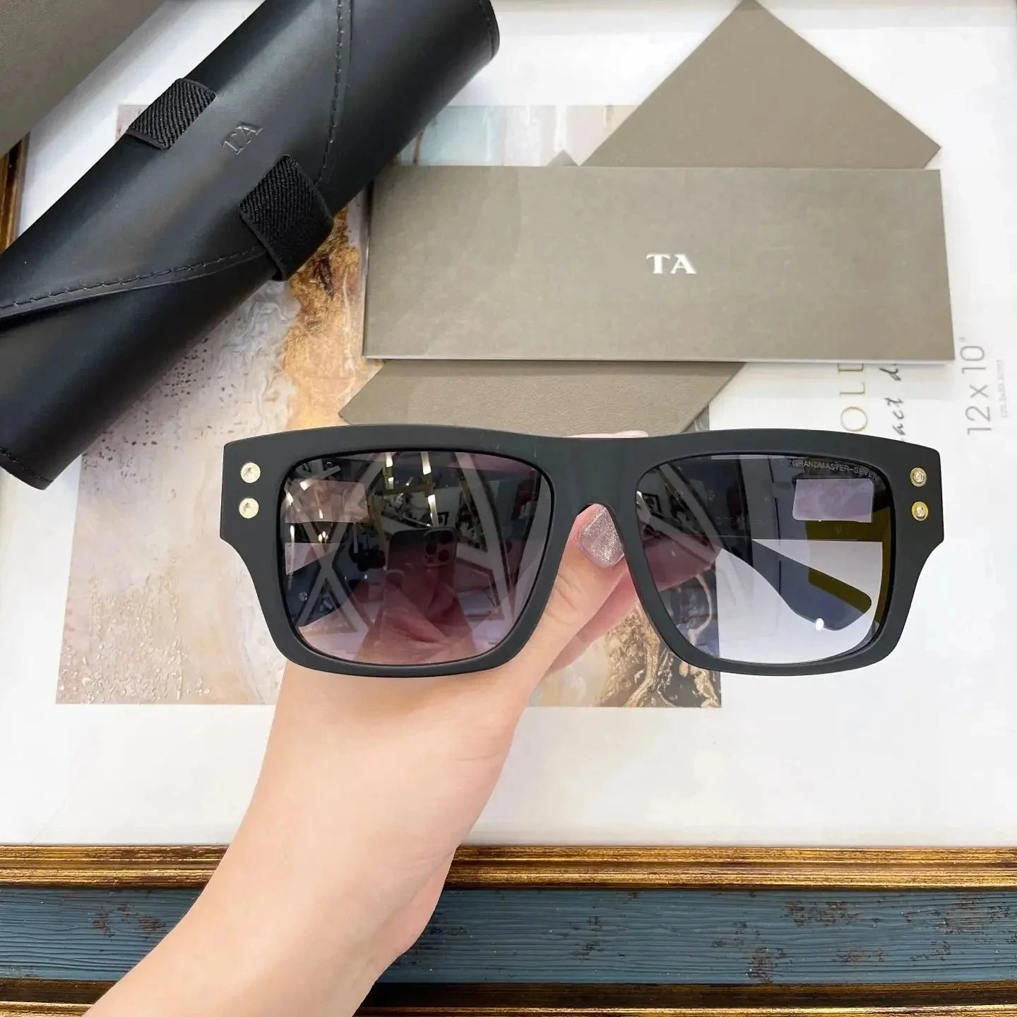 Original Factory For DIYTA DT GRANDMASTER-SEVEN DTS407-A With Brand Box Black Acetate Frame Stylish Casual Men Women Sunglasses