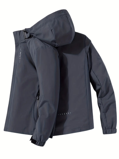 Men's Lightweight Waterproof Rain Jacket, Hooded Shell Outdoor Raincoat Hiking Windbreaker Jacket Coat