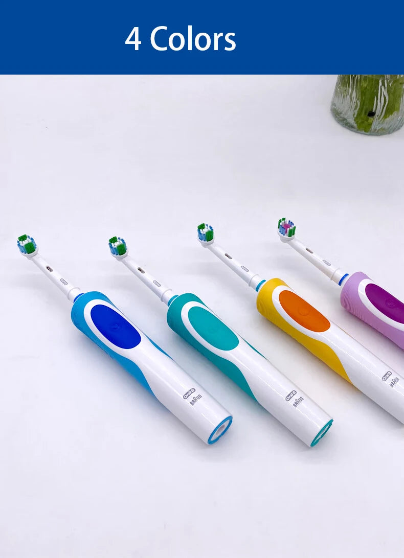 Cepillo de dientes eléctrico Oral B para adultos, recargable, con rotación, blanqueamiento 3D y cabezales de regalo.