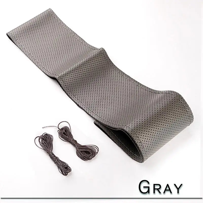 38cm 15inch Car Steering Wheel Braid Cover Artificial leather Needles And Thread Soft Non-slip Auto Interior Accessories Kits