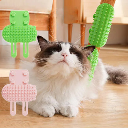 Peine masajeador para quitar el pelo de mascotas, rascador para gatos, cepillo para frotar, aseo para gatitos, autolimpiable, esquina de pared, peines rascadores para gatos 