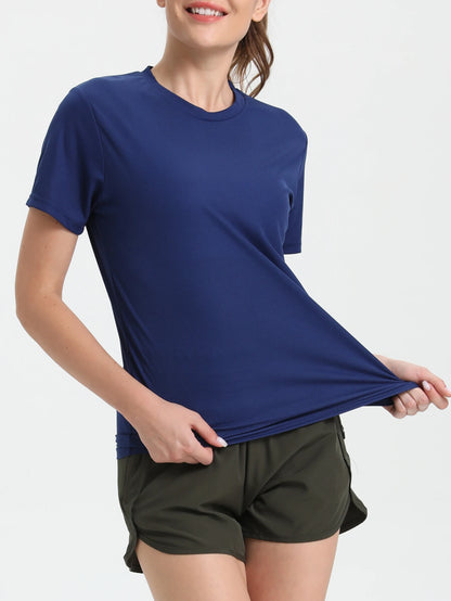 Women's Solid Color Ultralight Quick Dry Sport T-Shirt,Breathable Lightweight  ,Running Gym Compression Shirt