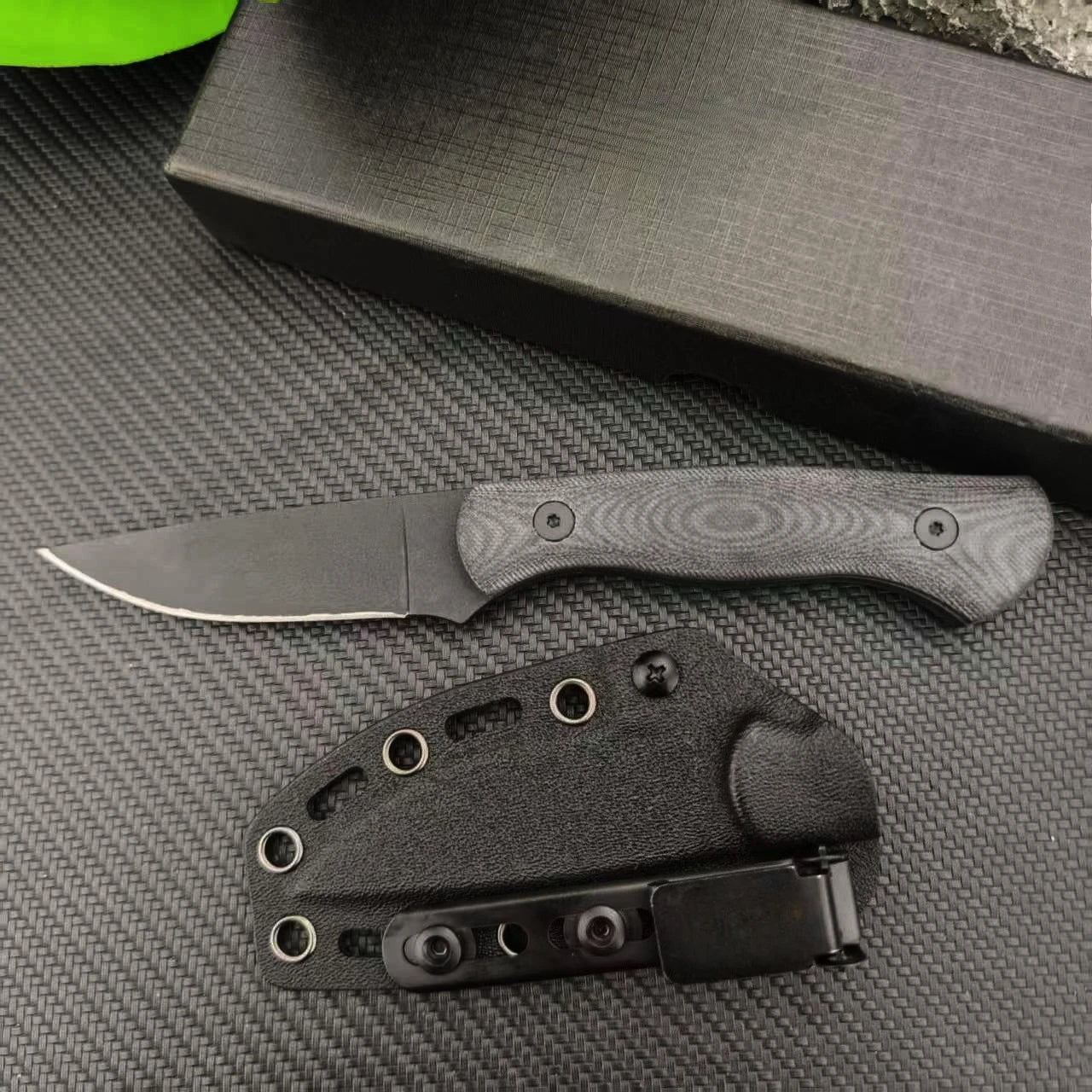 Outdoor Camping Jungle Adventure EDC Multifunctional Fixed Blade Knife, Wild Hunting Exploration 8Cr13Mov Blade G10 Handle Tool