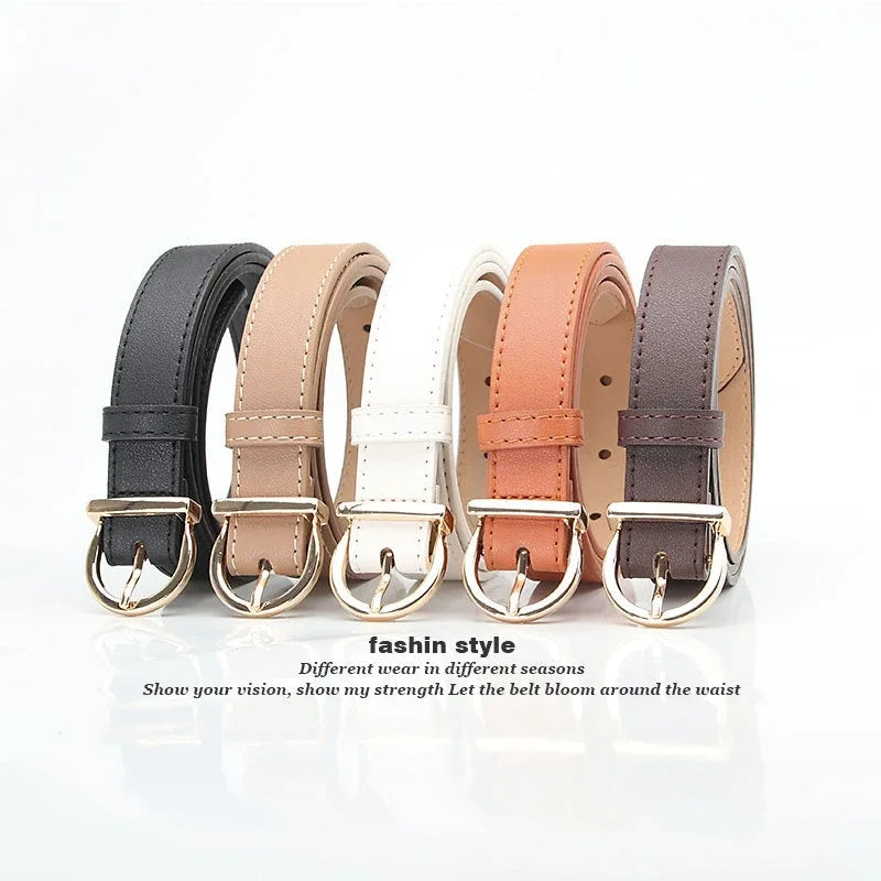 Women's Belt Fashion Pin Buckle Thin Belt Genuine Luxury Soft Belt Women With Cargo Pants Jeans Windproof Belt PU Leather Belt