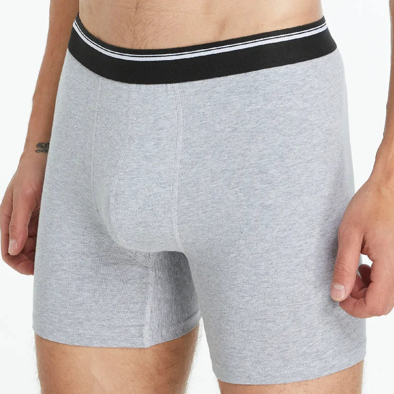 Men's Cotton Boxer Long Leg Underwear Seamless Sexy Man Shorts Breathable Panties Sports Underpants Men