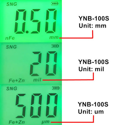 Yunombo Digital Backlight LCD Film Thickness Meter Car Paint Thickness Tester Coating Thickness Gauge New Version YNB-100S